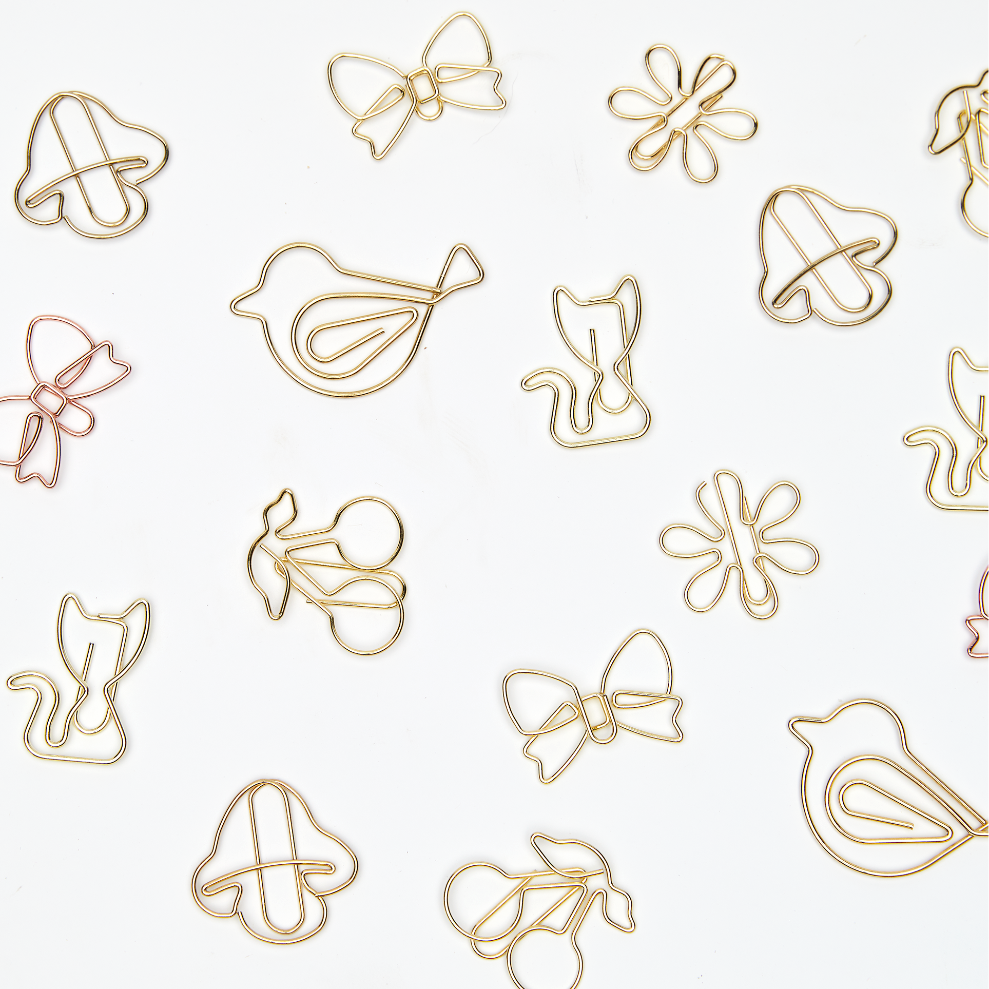 Gold Cat Paper Clips
