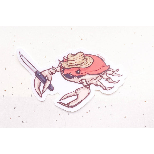 Stabby Crabby Clear Vinyl Sticker
