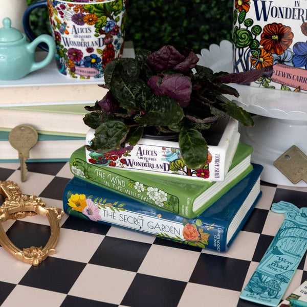 Stacked Books Planter | Alice + Wind in the Willows + Secret Garden