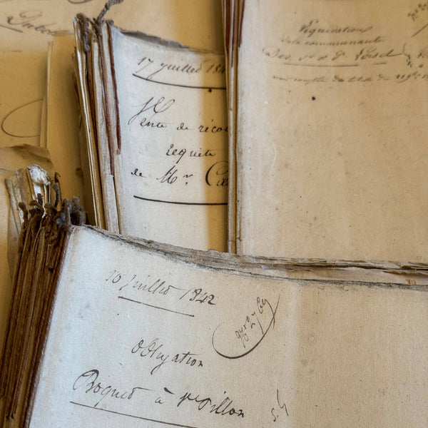 Antique 1840s French Calligraphy Pages