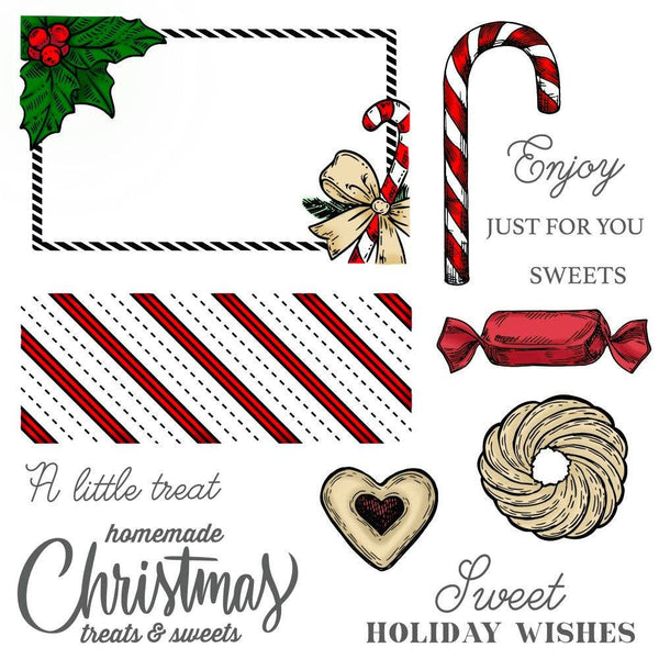 Holiday Treats 6x6 Clear Stamp Set | Vintage Gift Card Box Add-On {Retired}