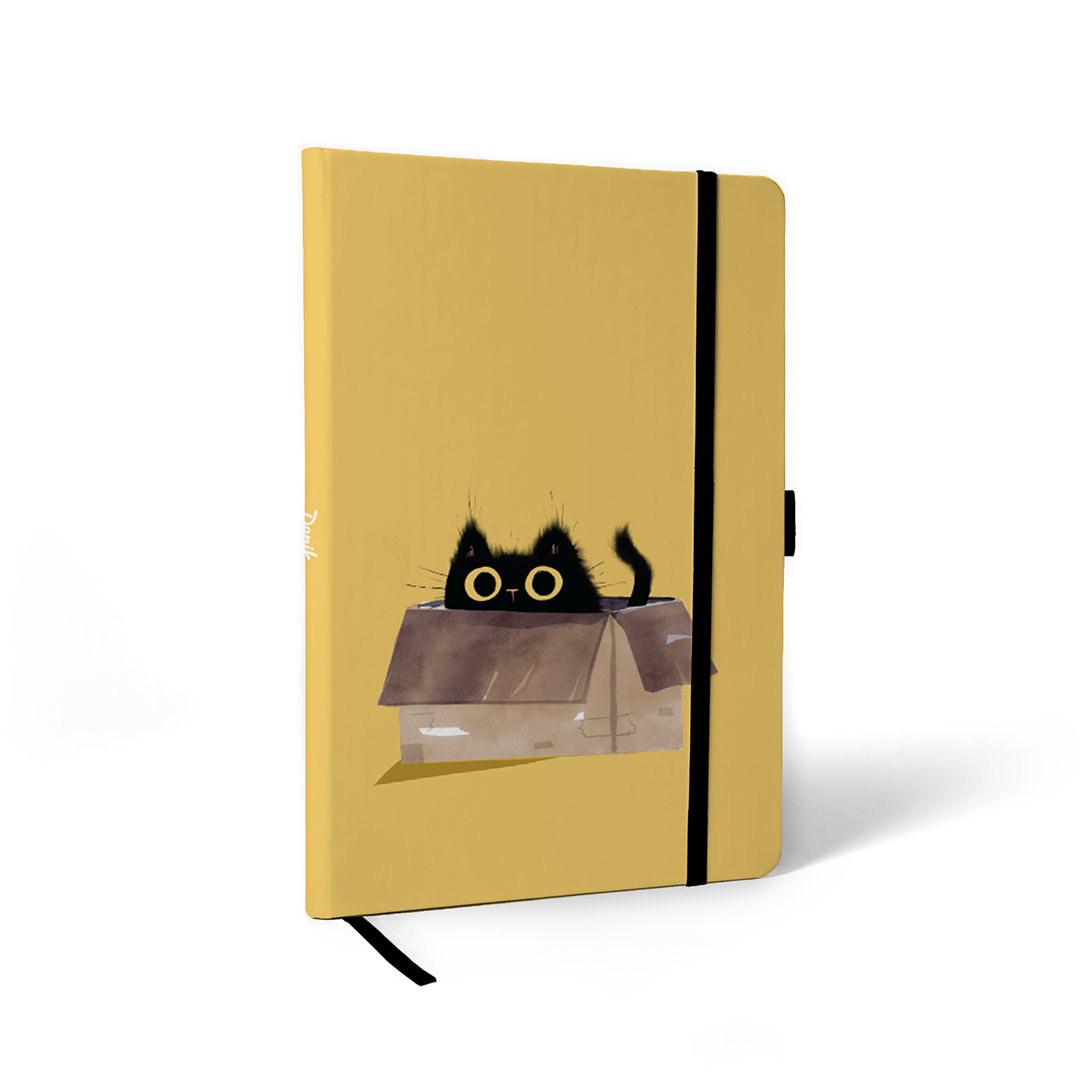 Black Cat Hardbound Layflat Notebook Journal