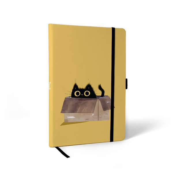 Black Cat Hardbound Layflat Notebook Journal