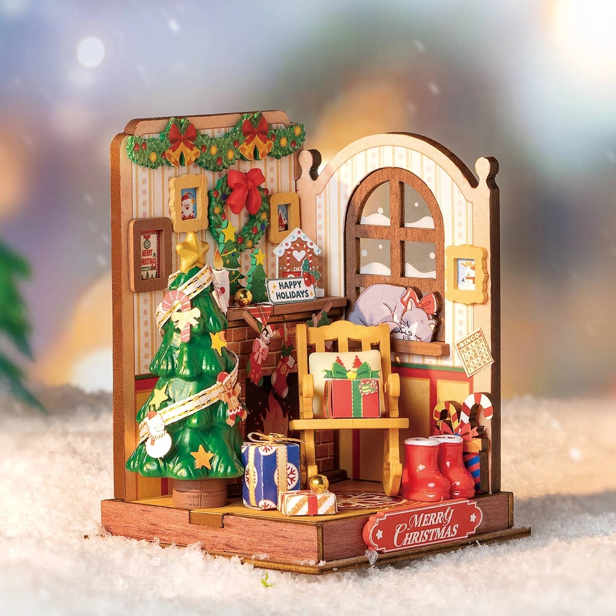 Christmas Fireplace Diorama Kit
