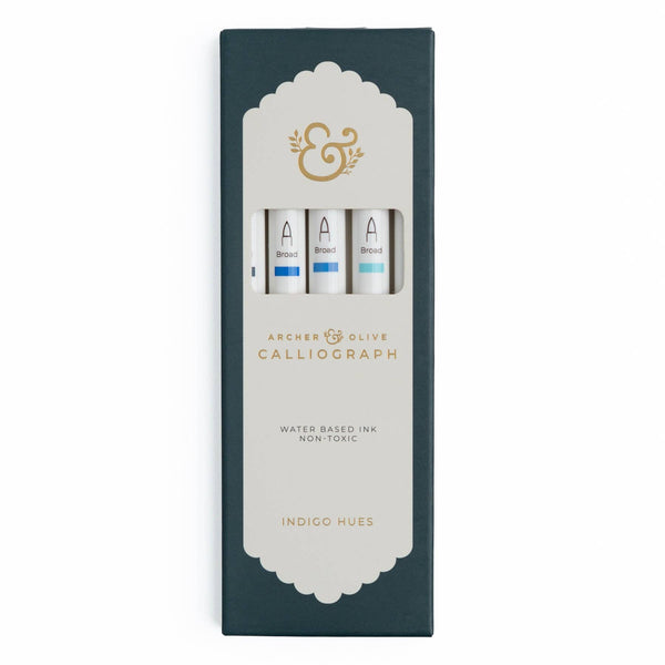 Indigo Hues 5pc Pen Sets | Acryolgraphs or Calliographs
