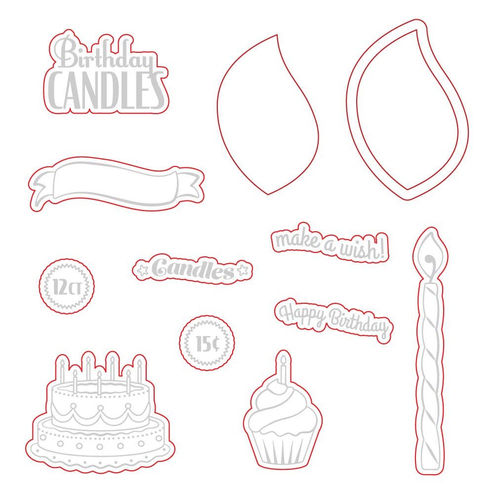 Birthday Candle Coordinating Die Set | Vintage Gift Card Box Add-On {Retired}