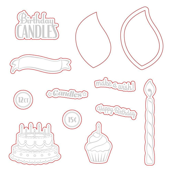 Birthday Candle Coordinating Die Set | Vintage Gift Card Box Add-On {Retired}