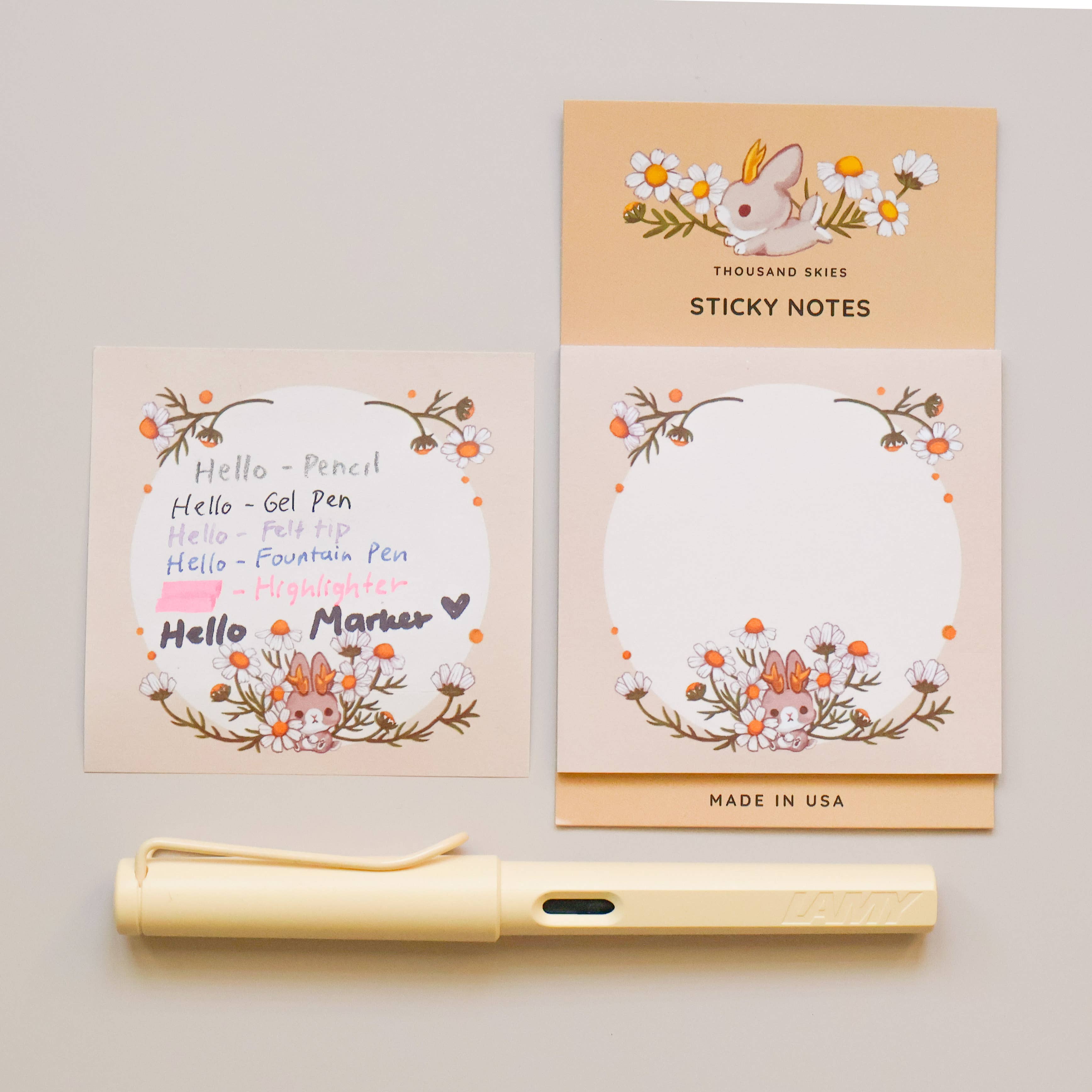 Jackalope's Garden Cream Sticky Notes