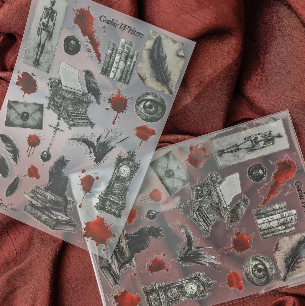 Gothic Writers A5 Clear Sticker Sheet