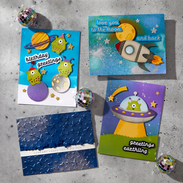 UFO Friend Etched Die Set | Simon's Space Adventure