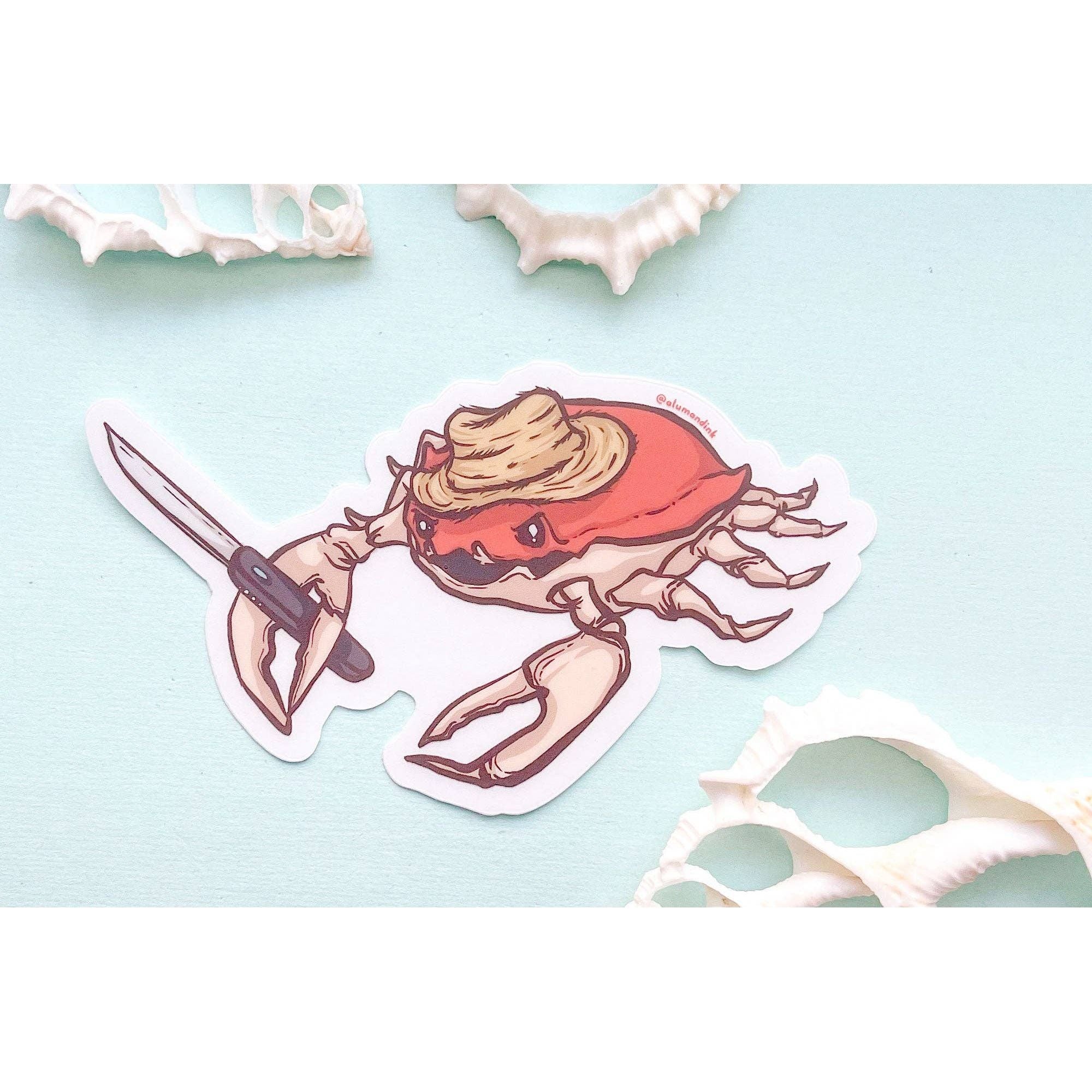 Stabby Crabby Clear Vinyl Sticker