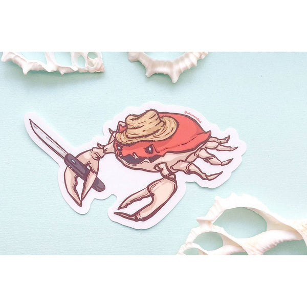 Stabby Crabby Clear Vinyl Sticker
