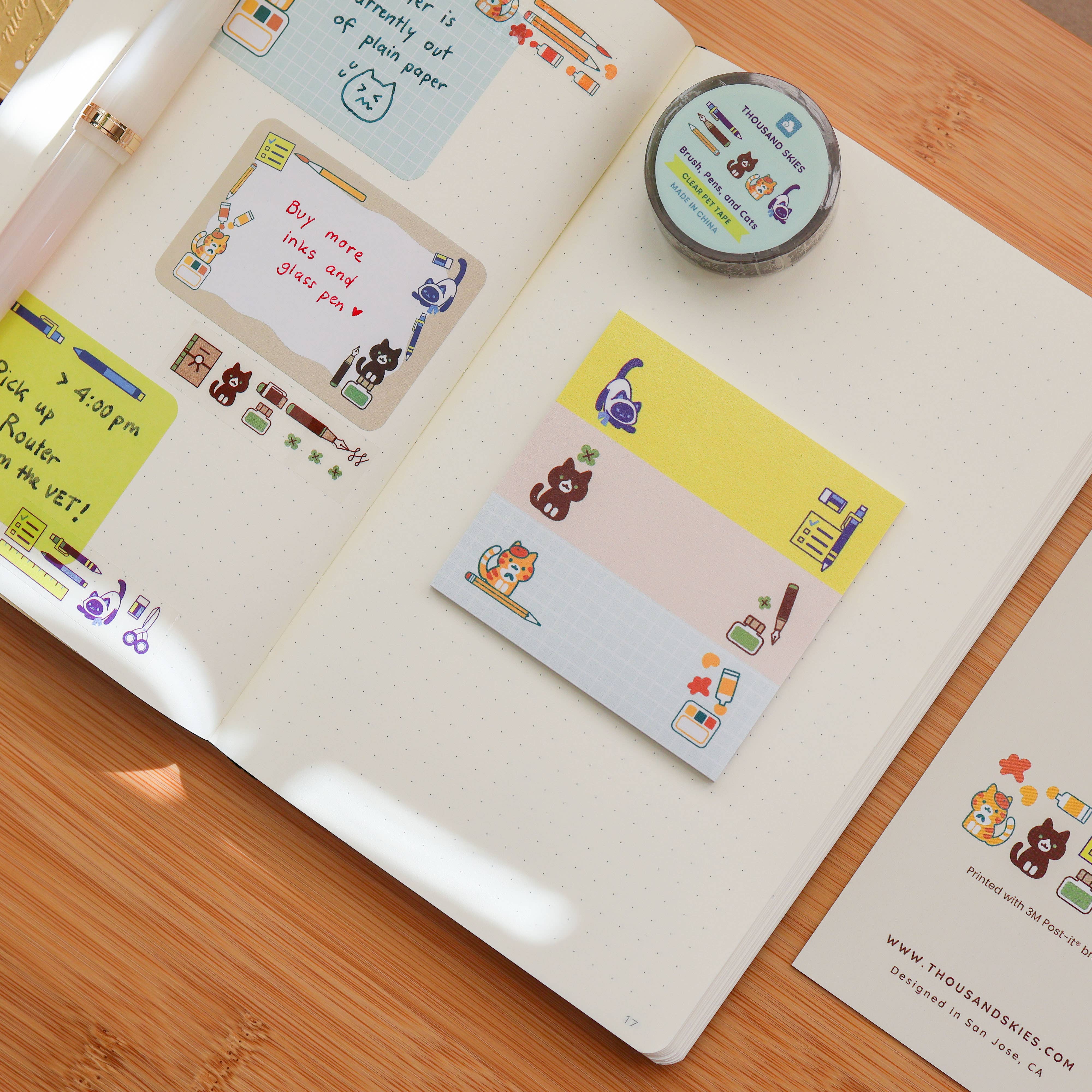 Stationery Cats Sticky Notes