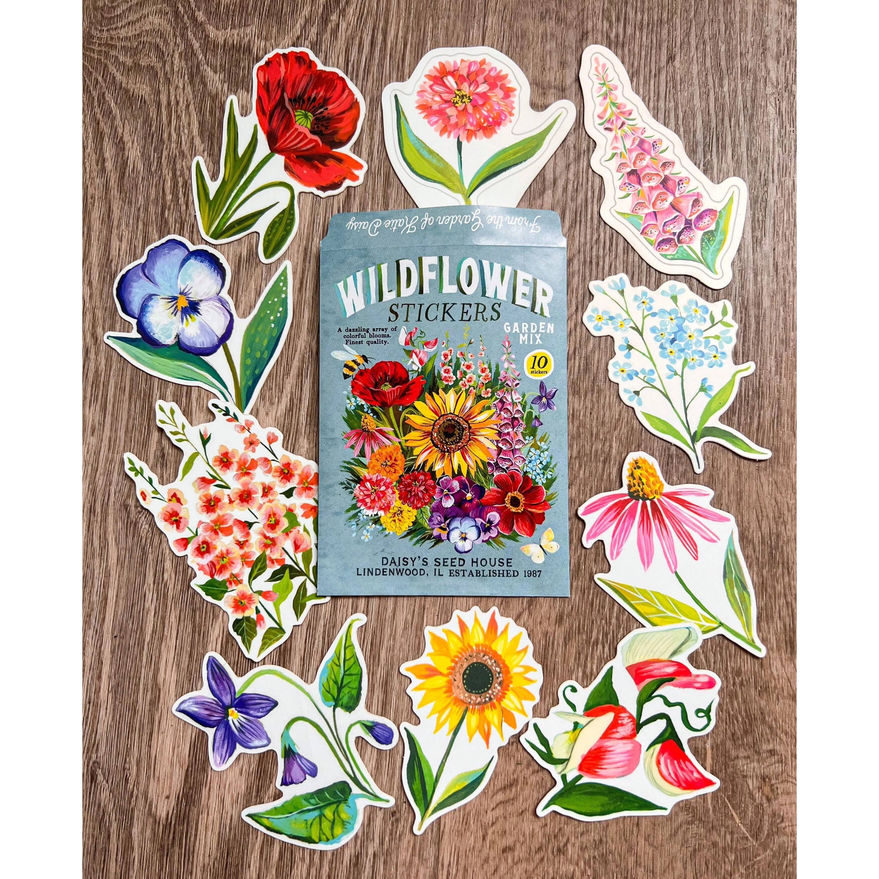 Wildflower Sticker Pack Set of 10 Matte Stickers