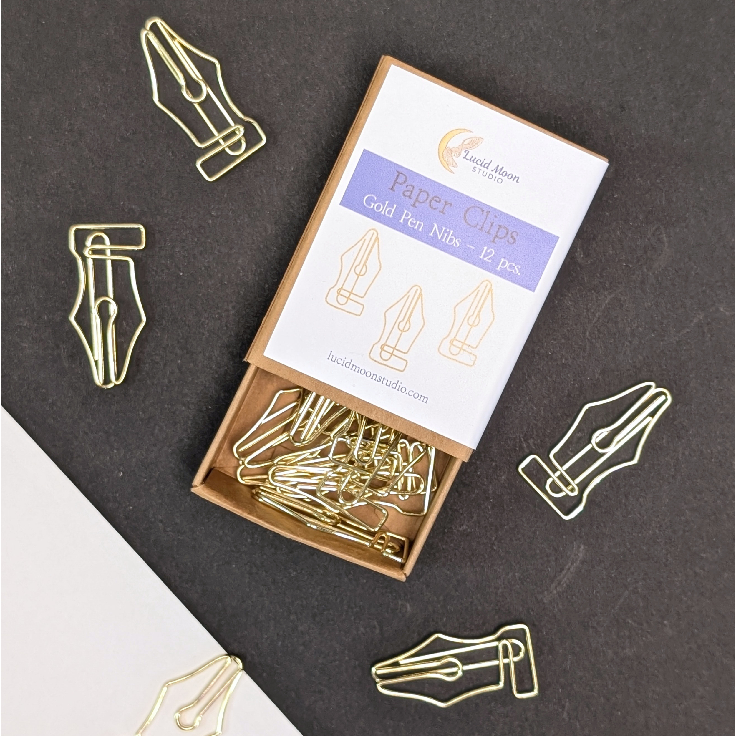 Gold Pen Nibs Paper Clips