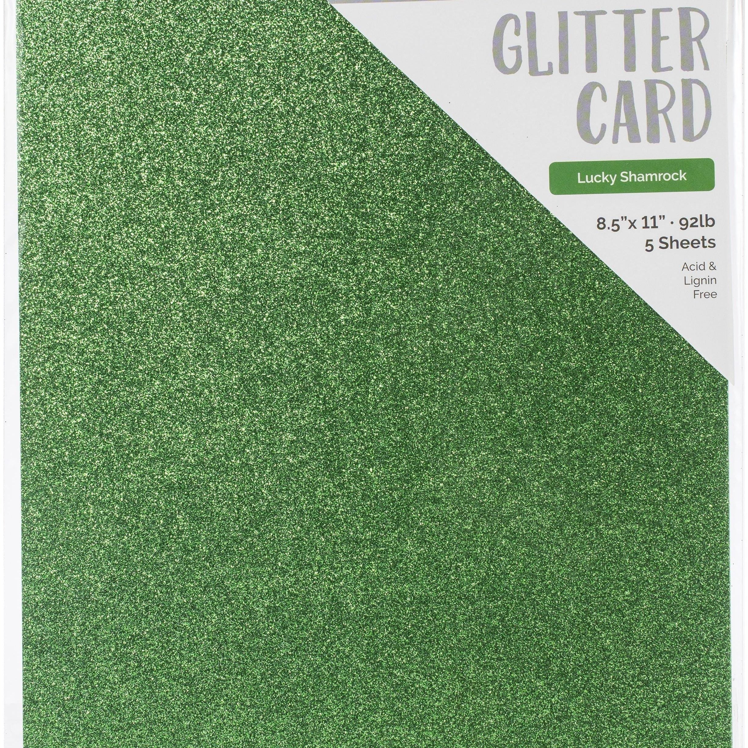 Lucky Shamrock 8.5x11 Glitter Cardstock 5pk
