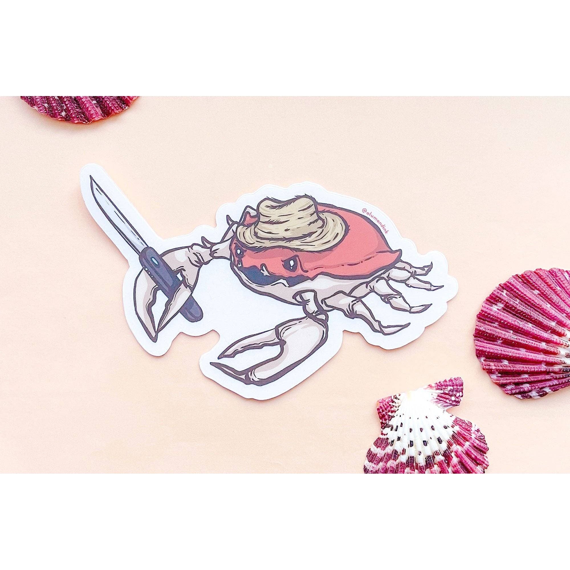 Stabby Crabby Clear Vinyl Sticker