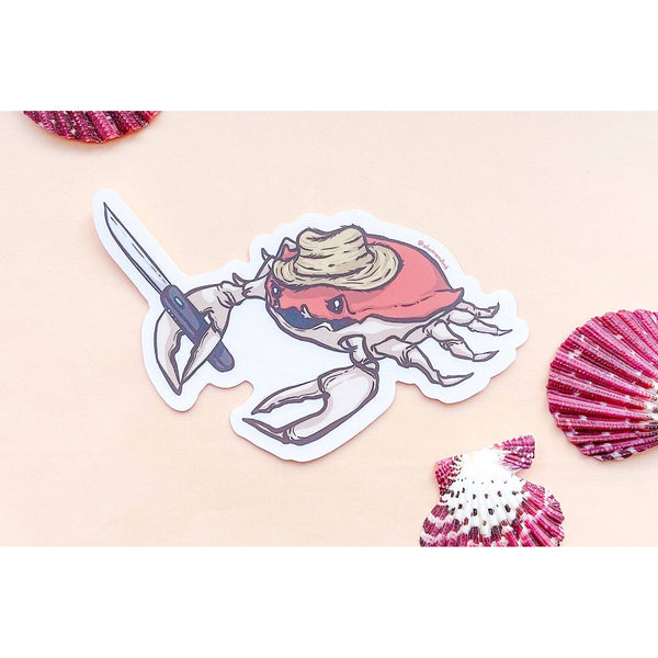 Stabby Crabby Clear Vinyl Sticker