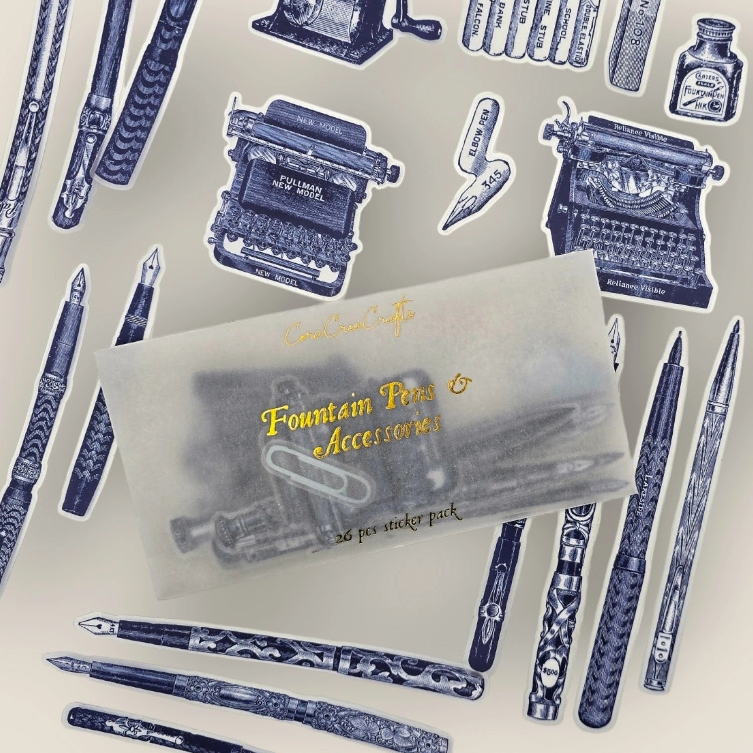 Fountain Pens Clear Sticker Set