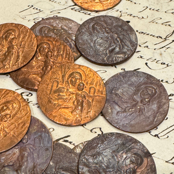 Antique/Vintage Copper/Bronze Metal Pieces from Lourdes