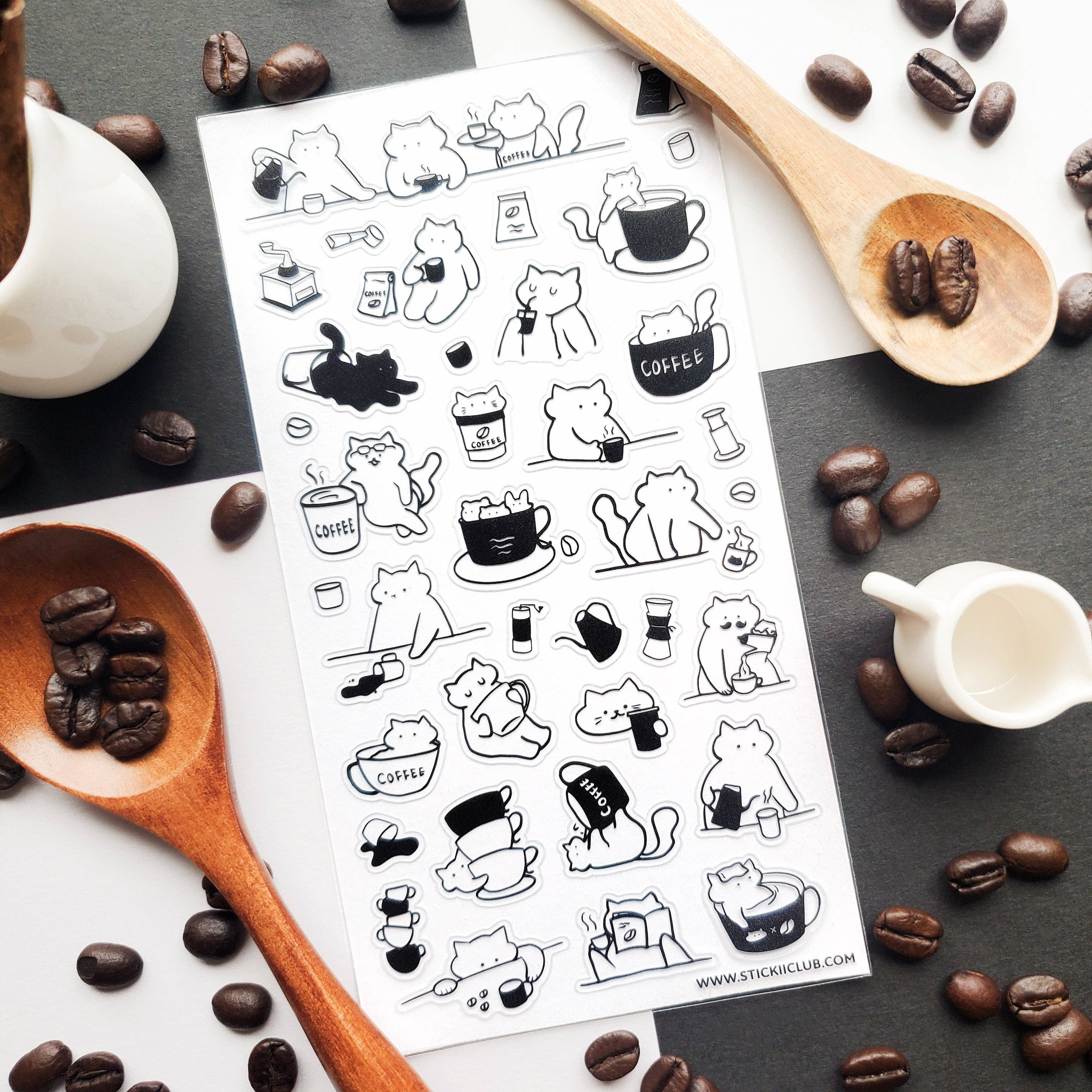 Caffeine Cats Vol. 1 Sticker Sheet