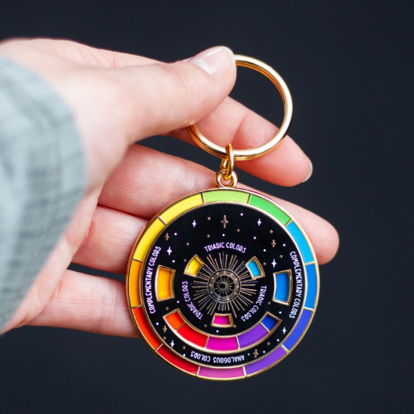 Color Wheel Interactive Enamel Keychain