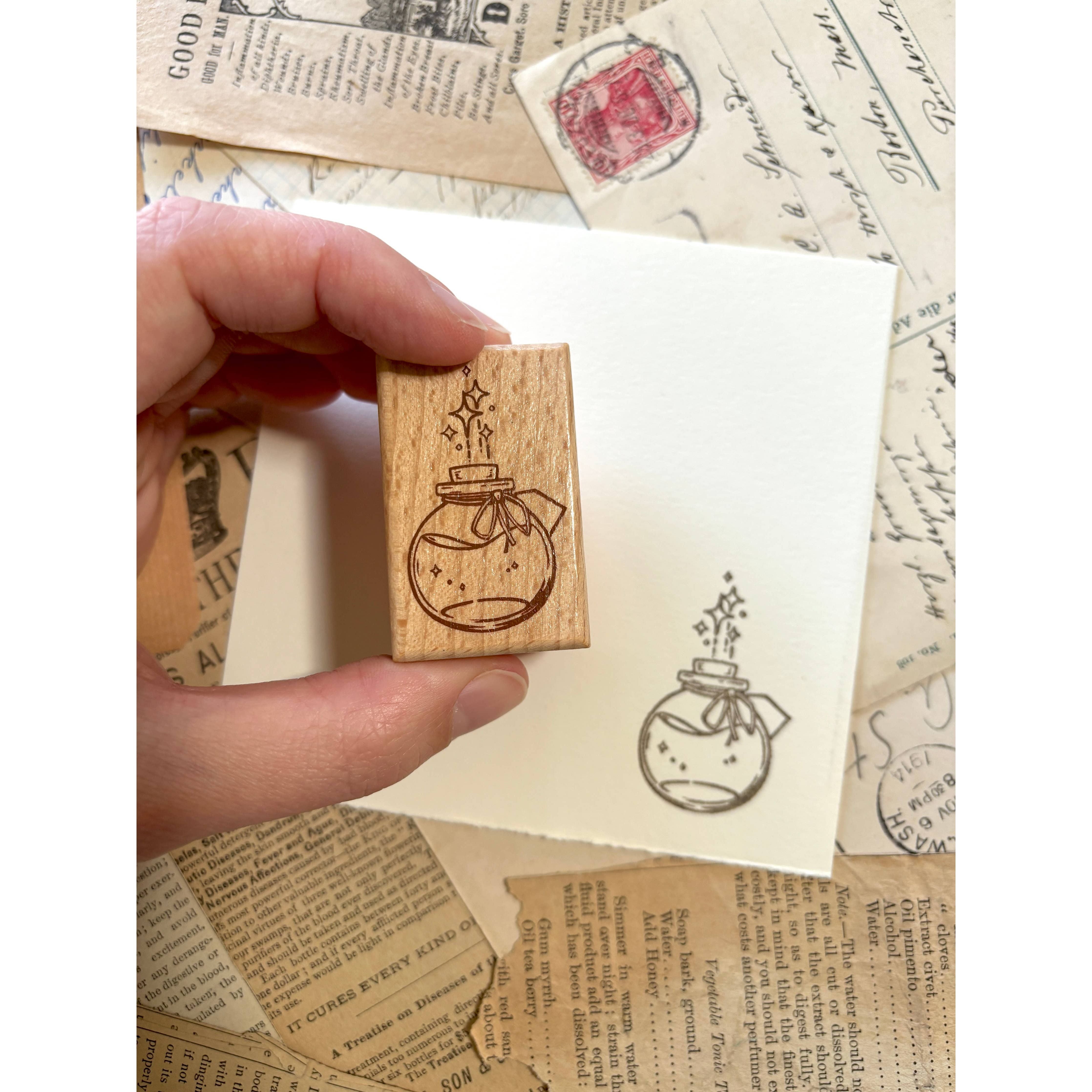 Potion Ink Bottle Wood Mounted Rubber Stamp