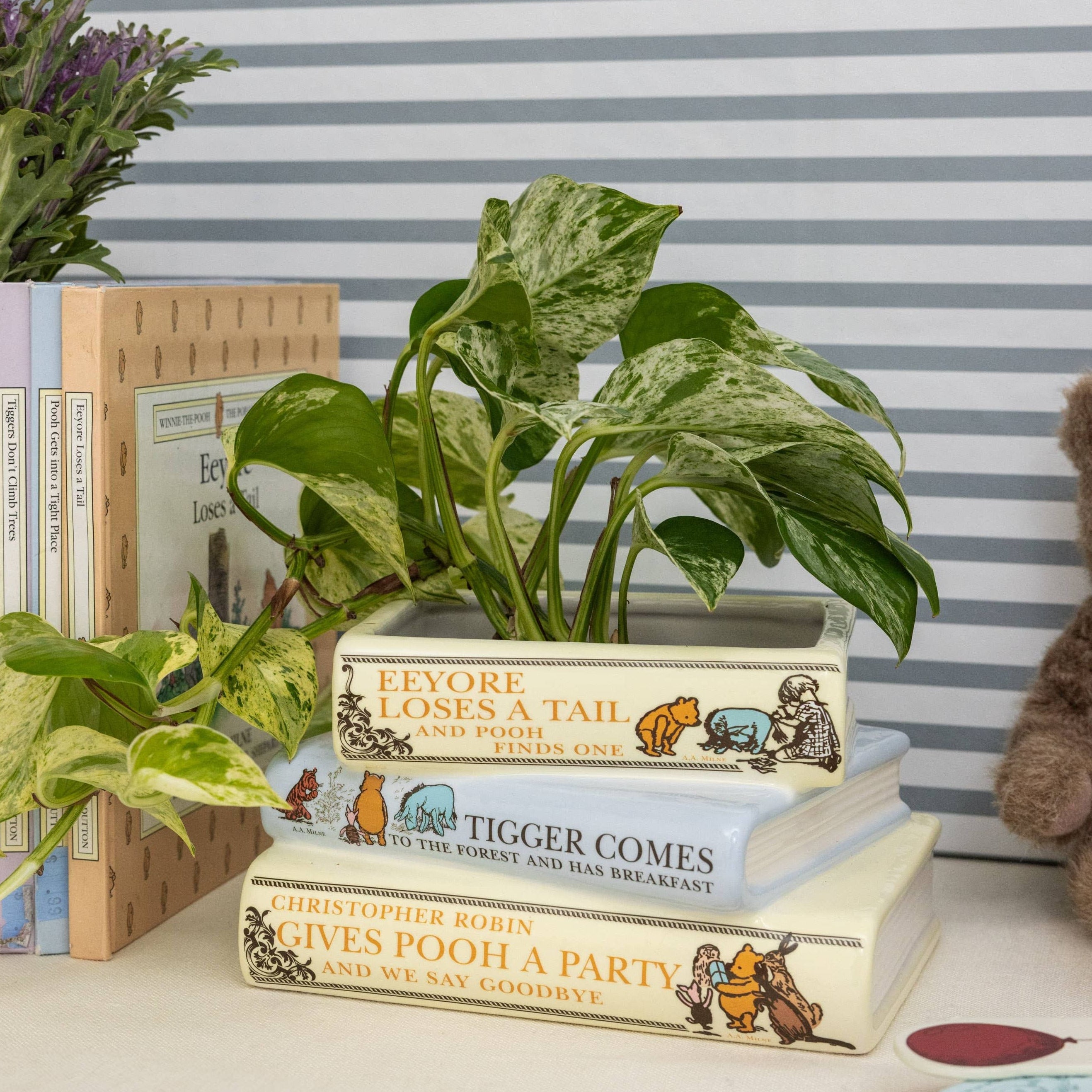 The House at Pooh Corner Stacked Book Planter