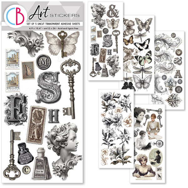Typographic Transparent Art Stickers