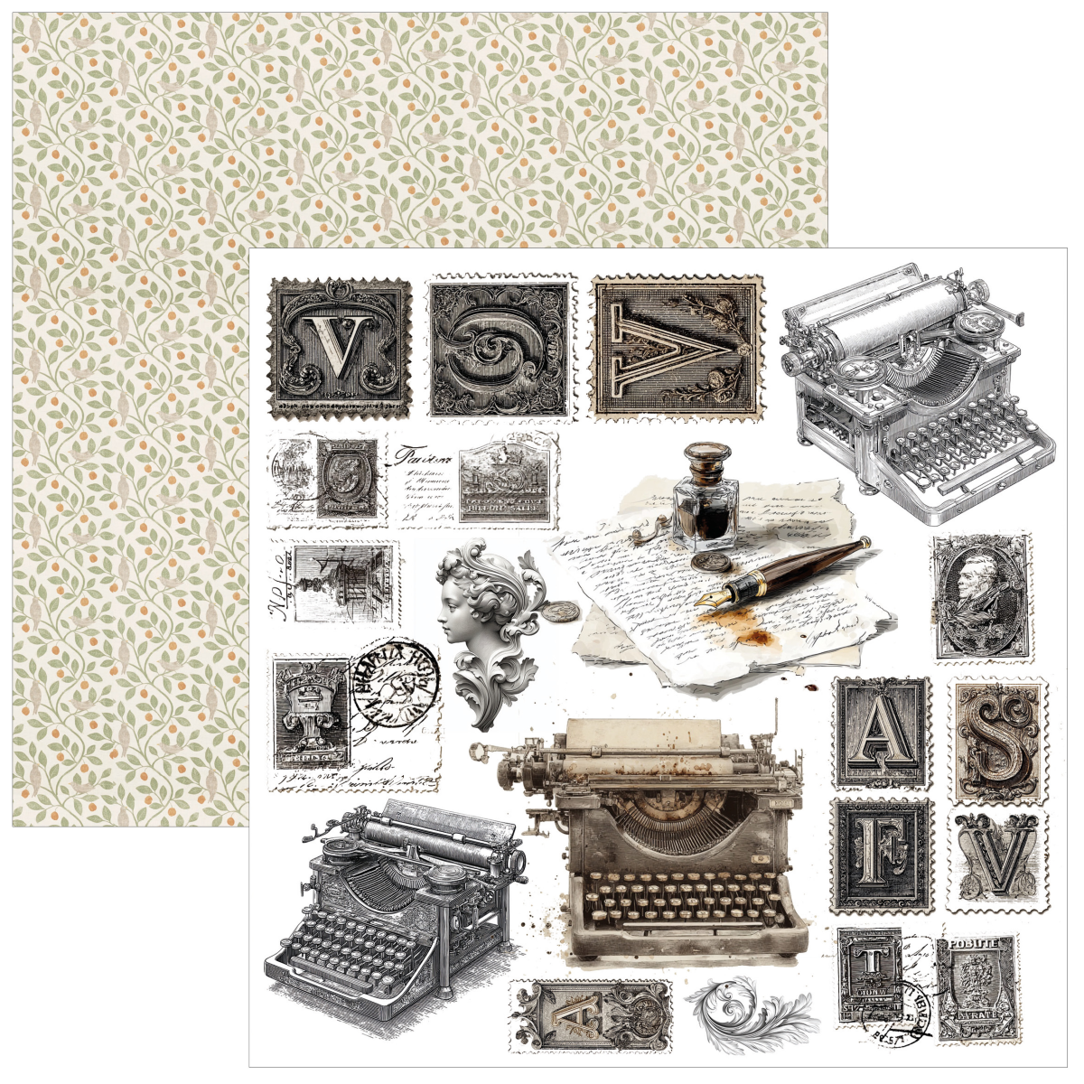 Typographic 6x6 Fussy Cut Pad