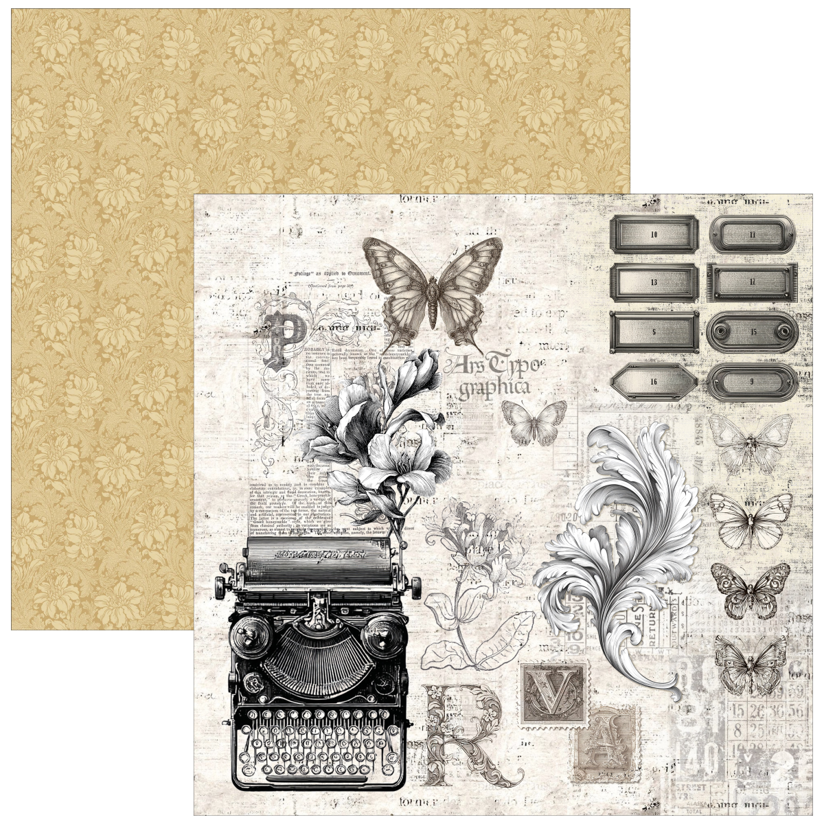 Typographic 12x12 Patterns Paper Pad
