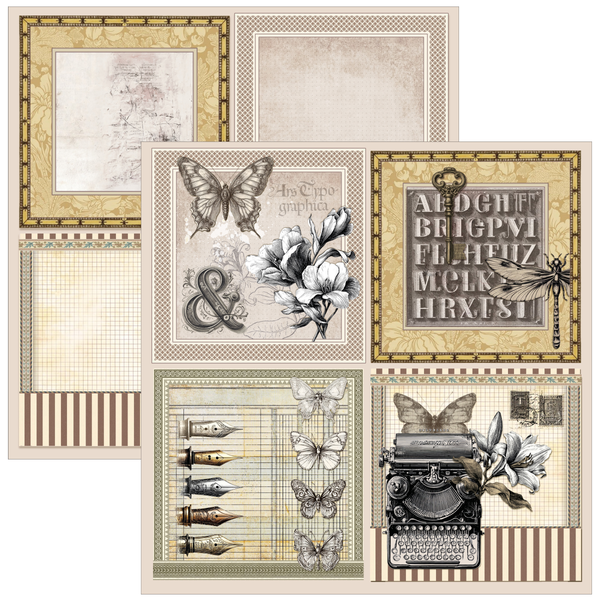 Typographic 12x12 Patterns Paper Pad
