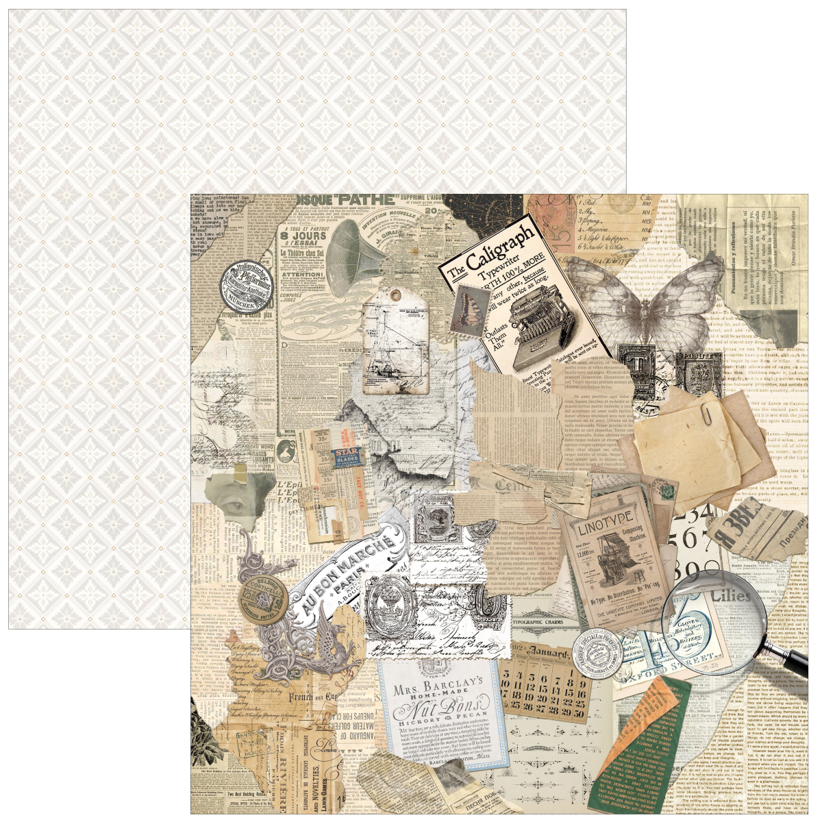 Typographic 12x12 Patterns Paper Pad