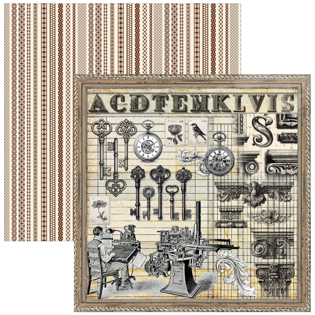 Typographic 12x12 Patterns Paper Pad