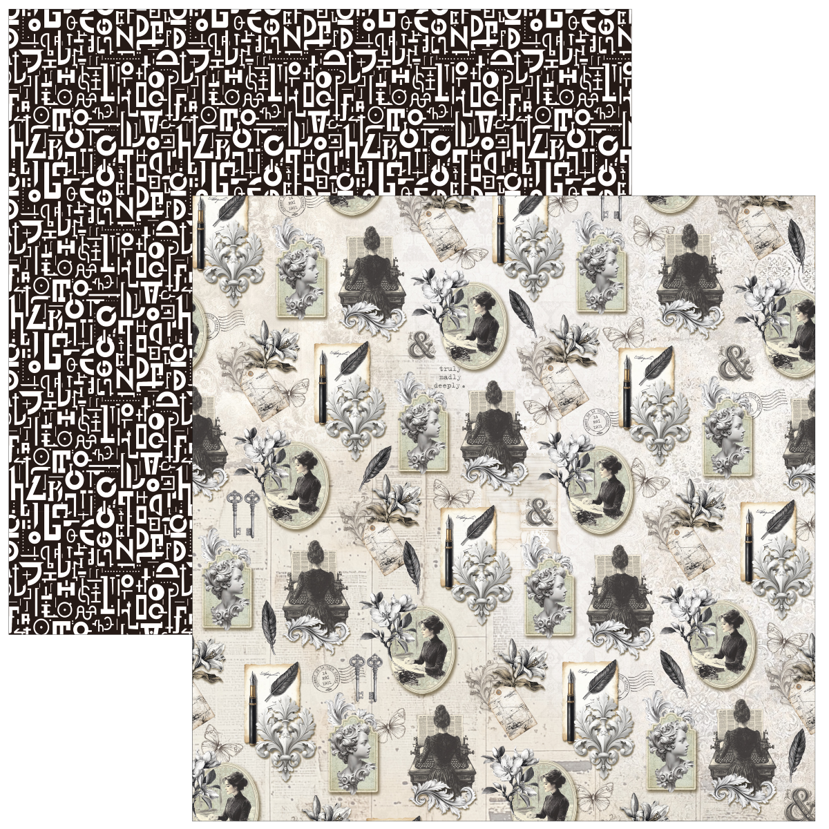 Typographic 12x12 Patterns Paper Pad