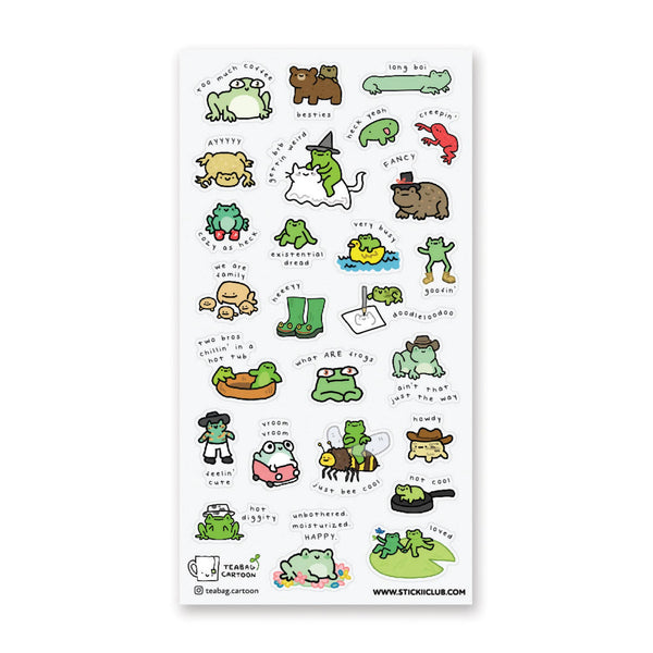 What are Frogs? Vol. 2 Sticker Sheet | @teabag.cartoon