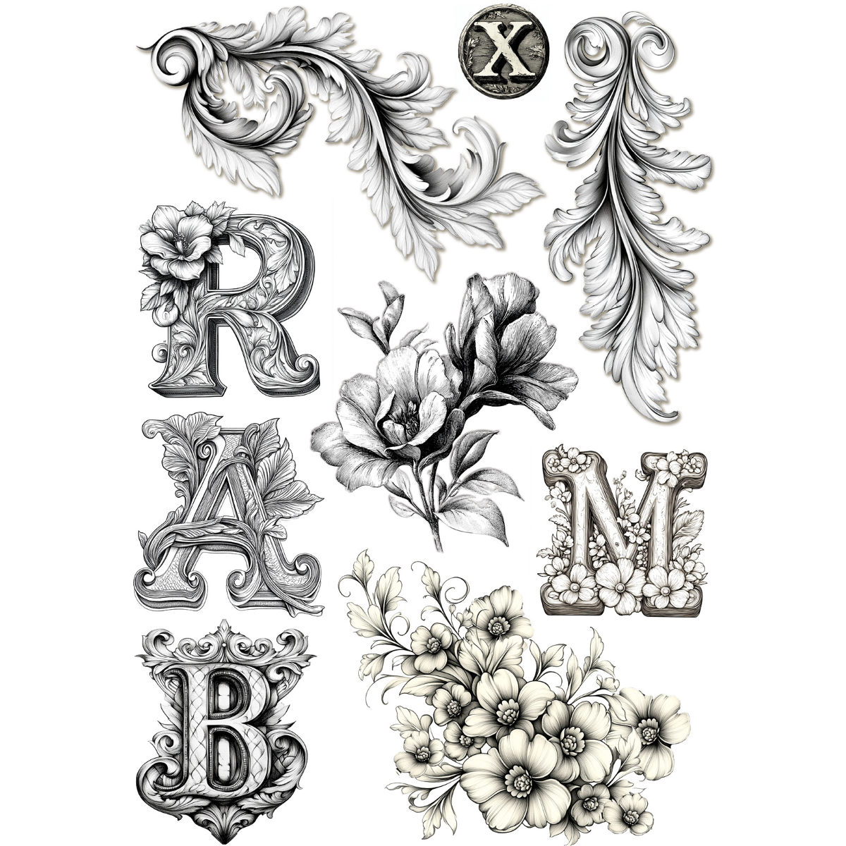 Typographic A5 Mixed 8pk Rice Paper