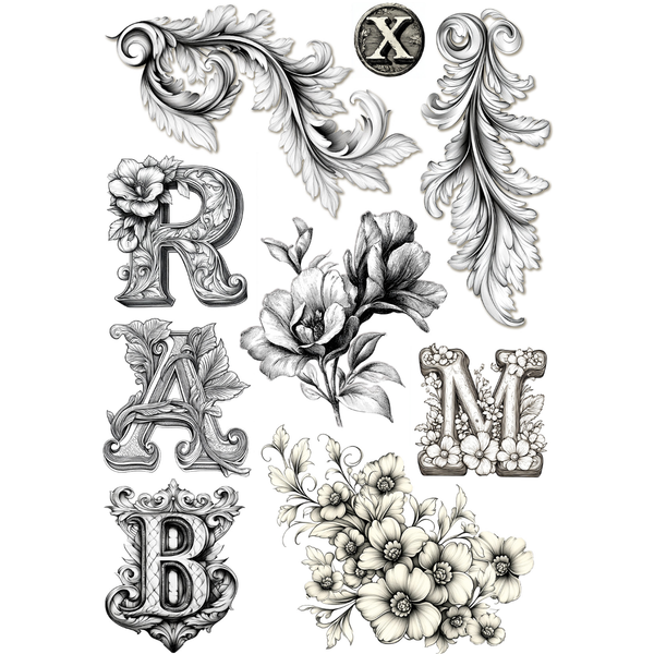 Typographic A5 Mixed 8pk Rice Paper