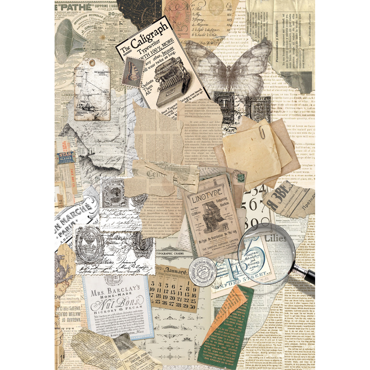 Typographic A5 Mixed 8pk Rice Paper
