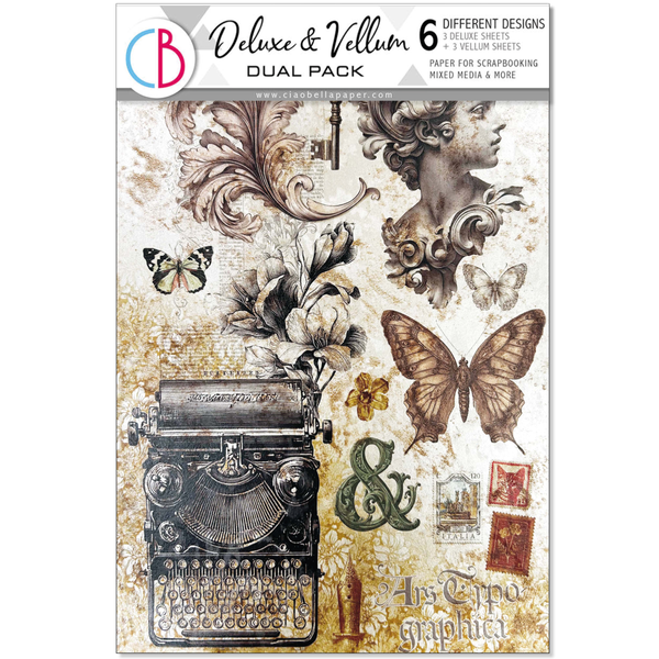Typographic Deluxe A4 Paper Pearl Copper & Vellum Dual Pack