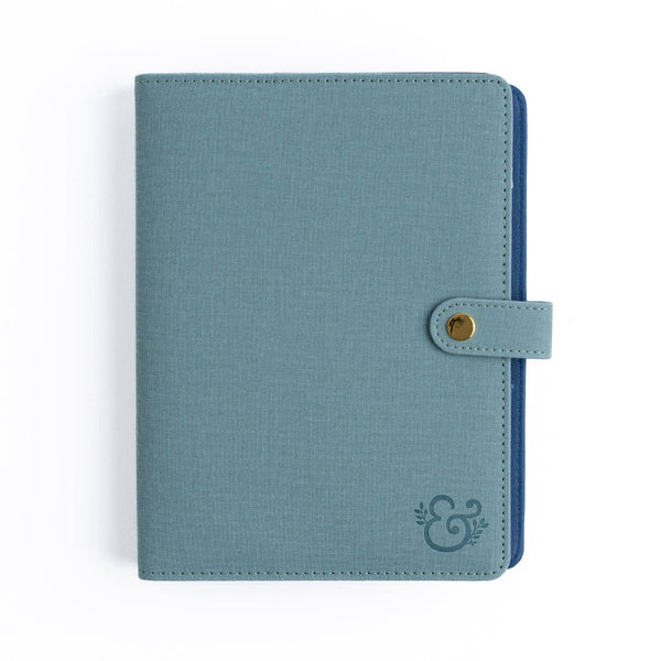 Denim Blue Vegan Leather Sticker Keeper Binder