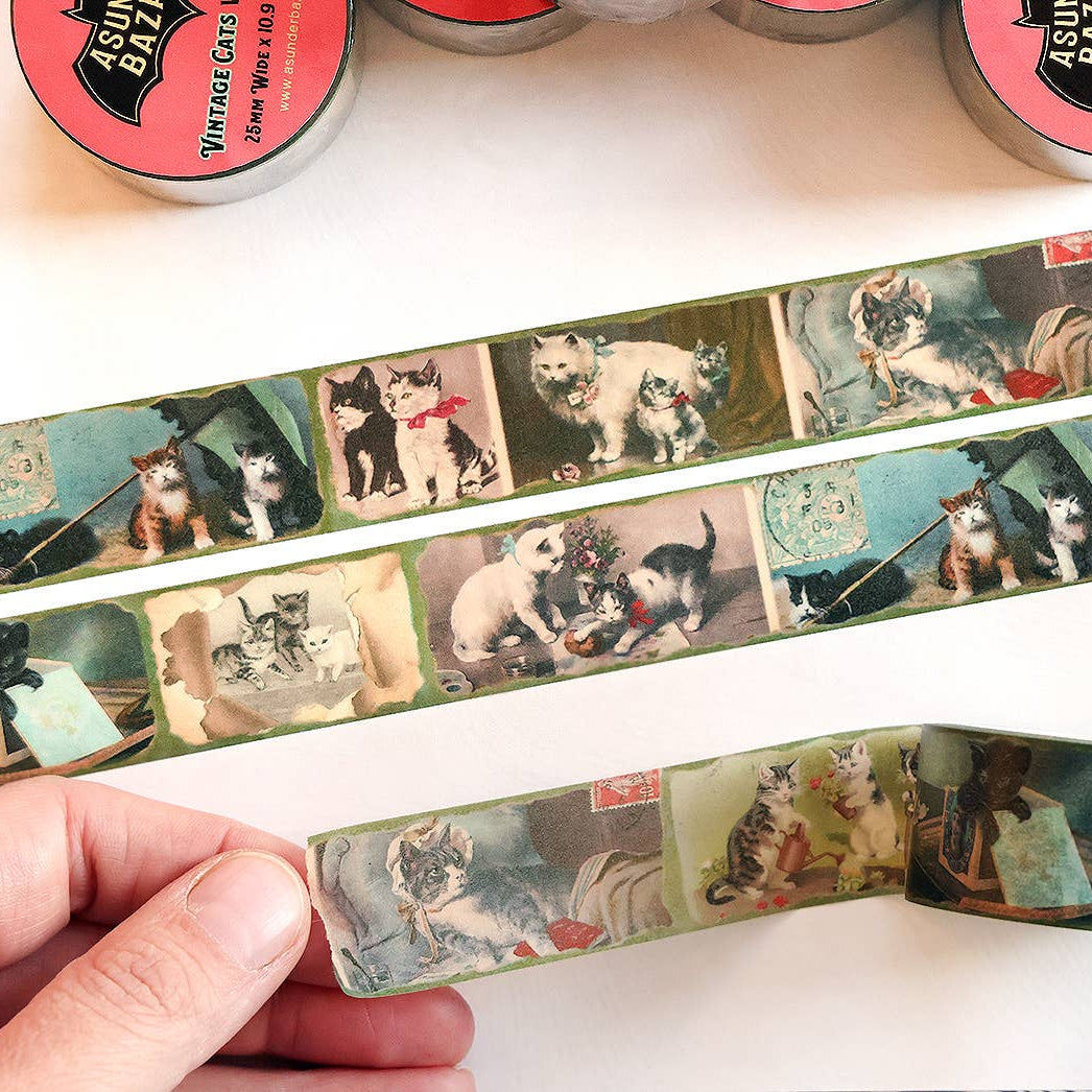 Vintage Cats PET Washi Tape