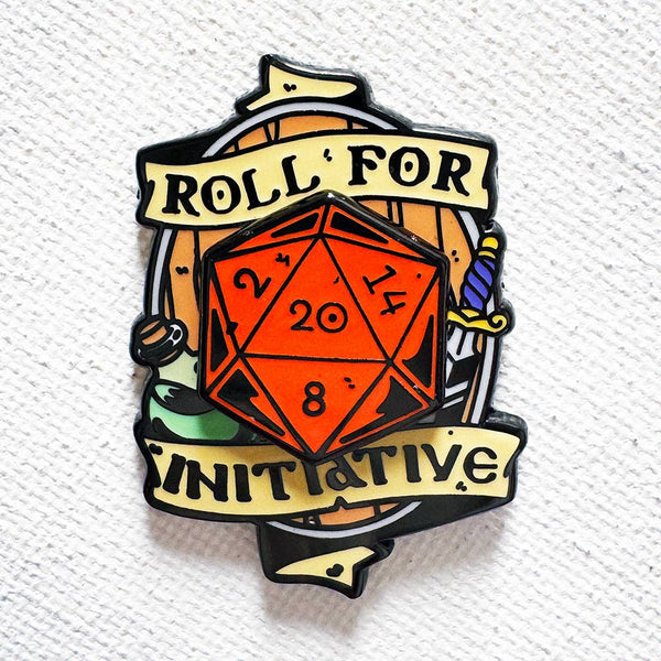 Roll For Initiative D20 Dice Deluxe Pin