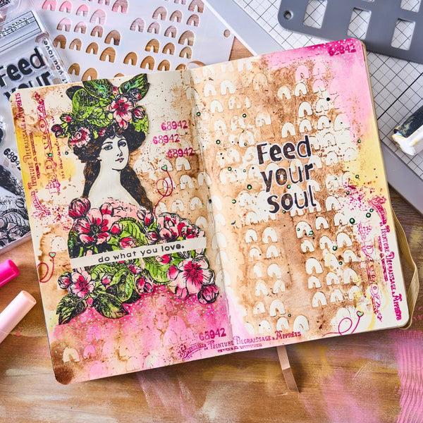 Feed Your Soul A6 Stamp + A5 Stencil Set | Cat Kerr