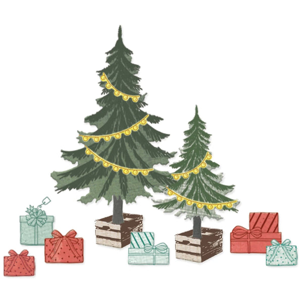Trees + Trinkets Framelits Die + Stamp Set | 49 & Market