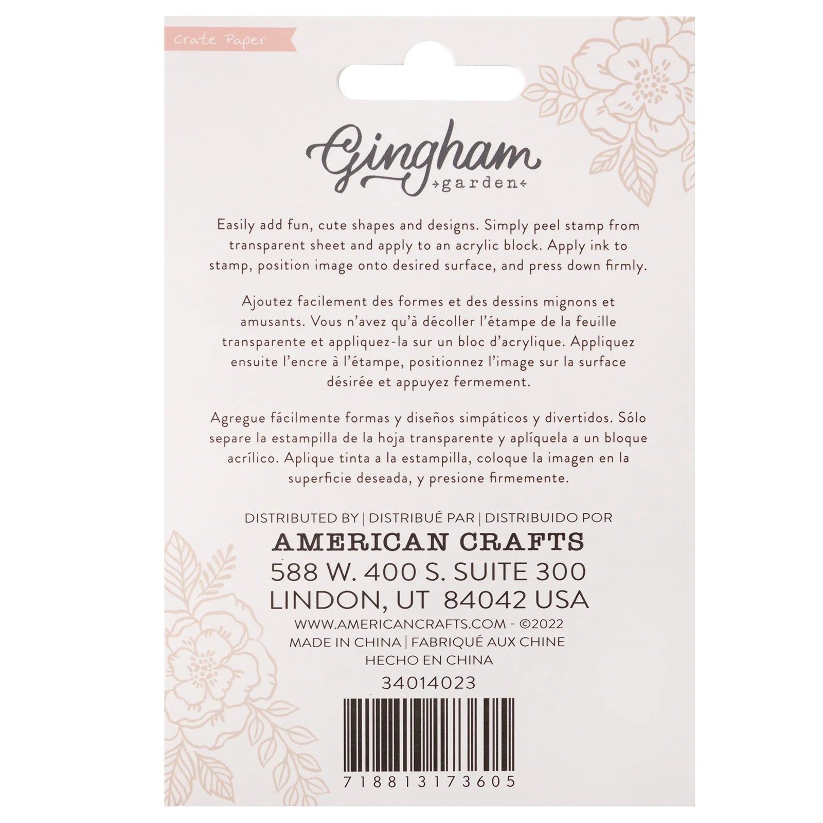 Crate Paper Gingham Garden Alpha Clear Stamp Set