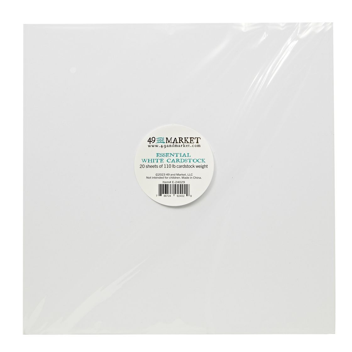 White 12x12 Essential Cardstock Pack