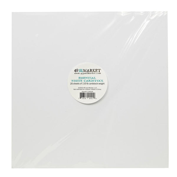 White 12x12 Essential Cardstock Pack