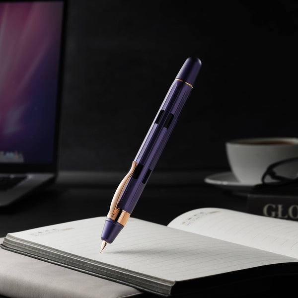 Hepatizon + Rose Gold Eclipse Retractable Fountain Pen