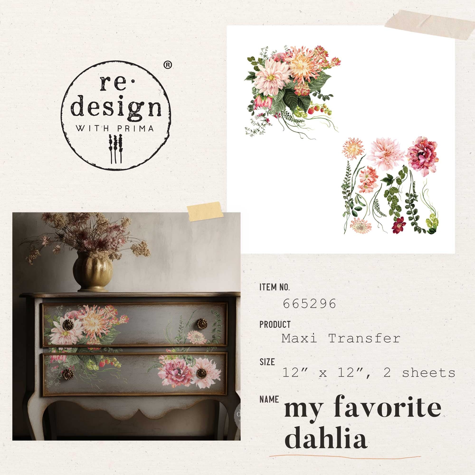 My Favorite Dahlia {Limited Edition} | Re-Design Maxi Transfers {12